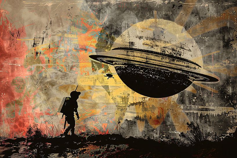 Banksy Astronaut Moon by Art & Soul Creations