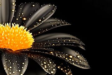 Golden Black Flower von Mutschekiebchen
