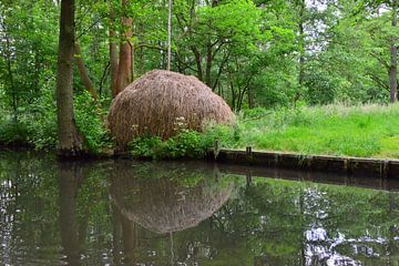 Stapels stro in het Spreewald van Ingo Laue