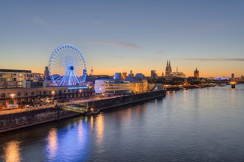 Cologne skyline with Ferris wheel