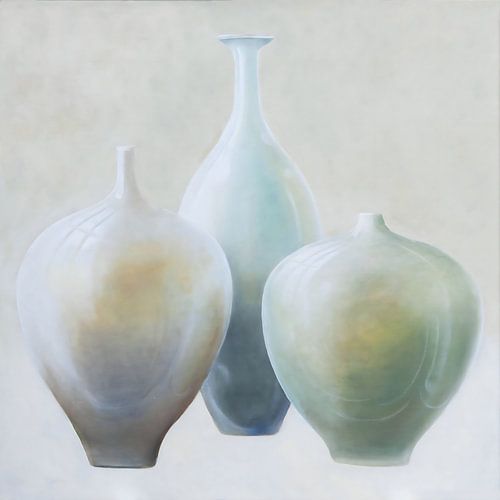 Serene compositie van porseleinen vazen