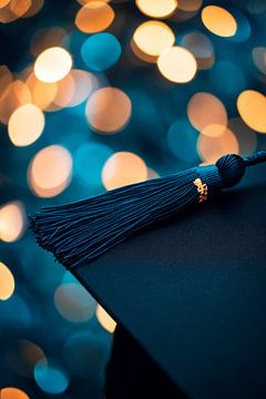 Afgestudeerde hoed met bokeh-effecten van Poster Art Shop