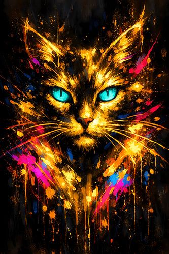 Vibrant Cosmic Feline