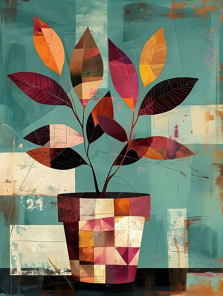 Modernes botanisches Patchwork von Lin's Visions