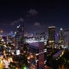 Nachtelijke skyline van Bangkok, Thailand von Tammo Strijker