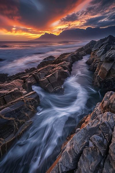 Gouden lichtspel, zeebries van fernlichtsicht