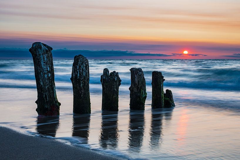 Buhnen an der Küste der Ostsee bei Kühlungsborn von Rico Ködder