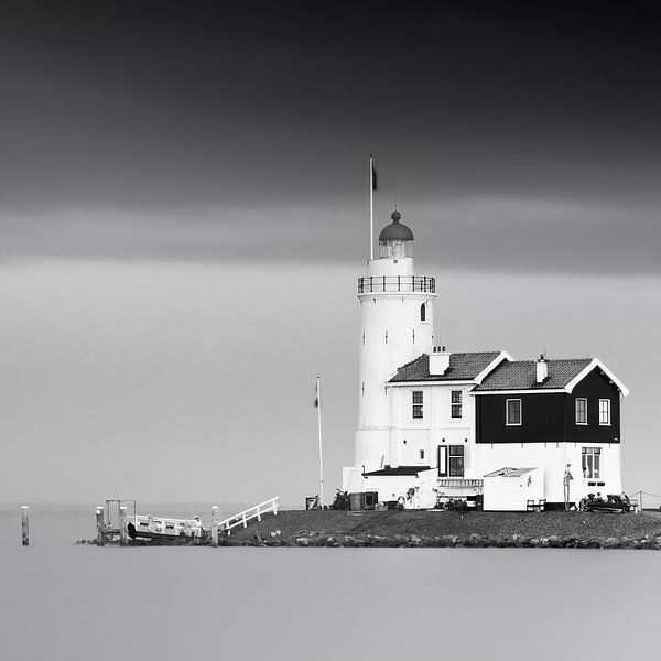 Cheval de Marken en noir et blanc, Pays-Bas par Henk Meijer Photography