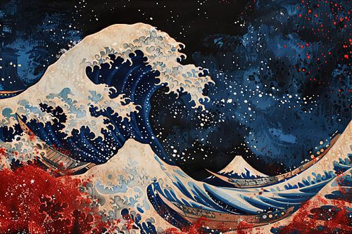 picturesque Japan wave abstract