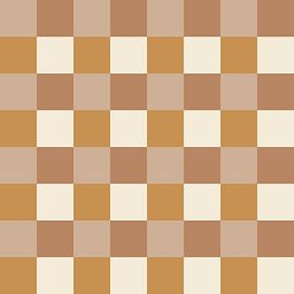 Retro Schaakbord Fantasie Pixel van Mad Dog Art