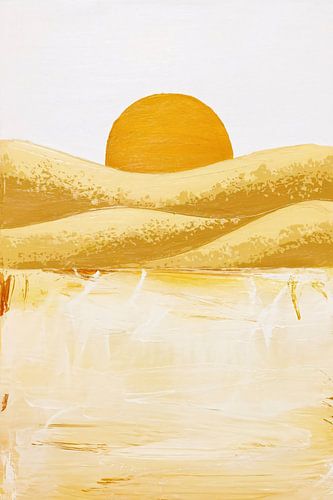 Gouden zon boven zandduinen