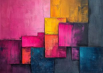 Abstract Kleurblokken | Chromatic Pulse van Kunst Kriebels