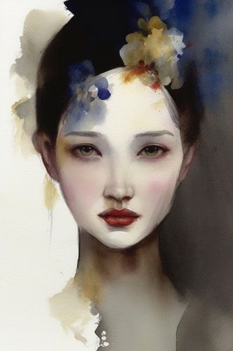 Modernes Porträt Aquarell