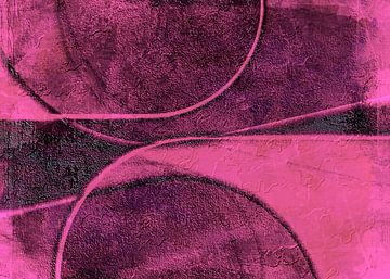 Lumineux Mid Century Bauhaus Forms Magenta Pink sur FRESH Fine Art