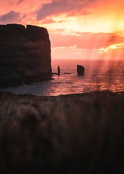 Zonsondergang op de Faeröereilanden