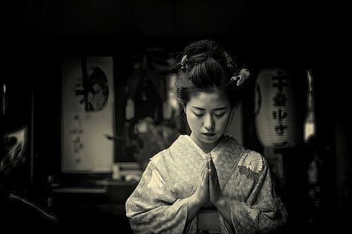 spiritueel japan biddende Geisha