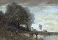 Landschap, Jean-Baptiste-Camille Corot van Meesterlijcke Meesters thumbnail