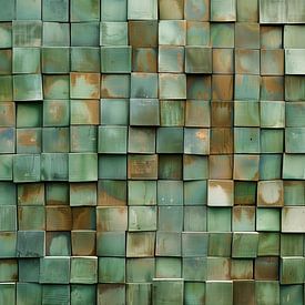 Moss green with bronze mosaic by Lauren Wilde