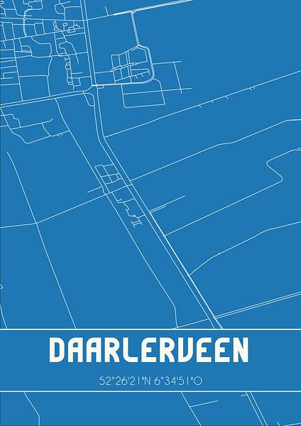 Blueprint | Carte | Daarlerveen (Overijssel) par Affiches de lieux