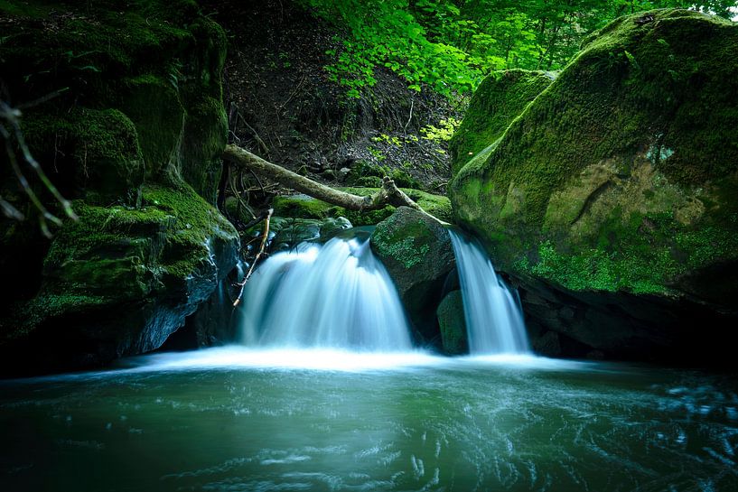 Waterfall in Luxembourg (Müllertal) by Henk v Hoek