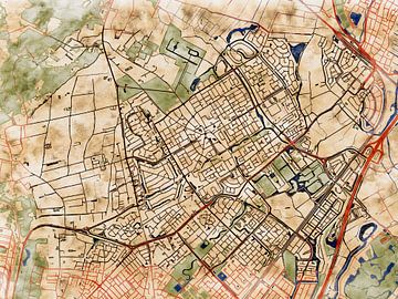 Kaart van Heemskerk in de stijl 'Serene Summer' van Maporia