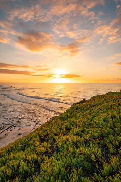 Praia do Magoito Beach at Sunset by Leo Schindzielorz