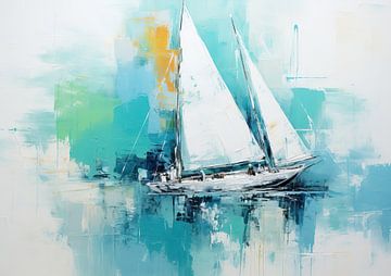 Sailing vessel abstract Sailing boats by Wonderful Art