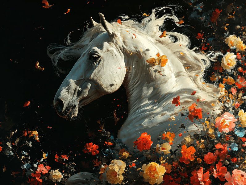 Dance of the Wind | horse | orange by Eva Lee
