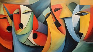 Shocked faces abstract panorama by TheXclusive Art