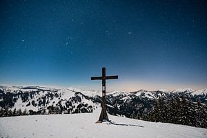 Sternenhimmel über dem Rangiswanger Horn im Allgäu
