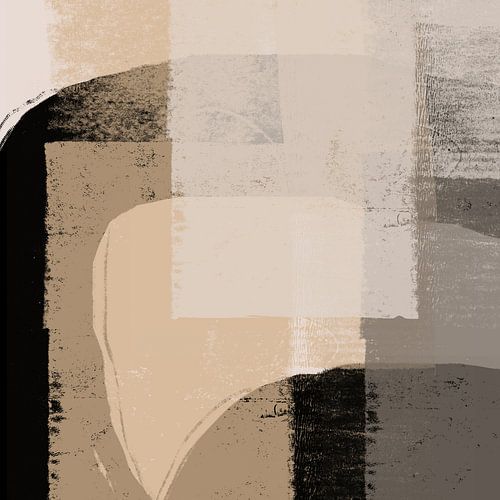 Scandinavische wabi-sabi. Minimalistisch abstract in neutrale kleuren nr. 2