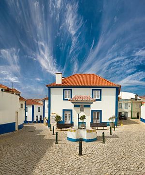 Typisch portugees huis, Ericeira, Estremadura, Portugal van Rene van der Meer