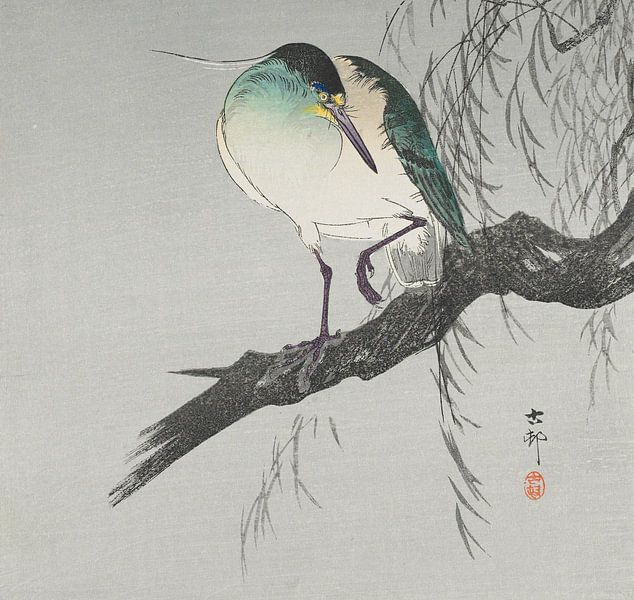 Heron on Branch, Ohara Koson by Masterful Masters