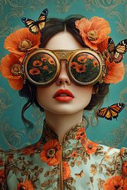 Surrealistisch Portret, Orange Dreams of Summer no.1 van Studio BB