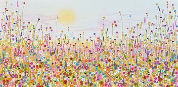 Sea of flowers yellow pink by Bianca ter Riet