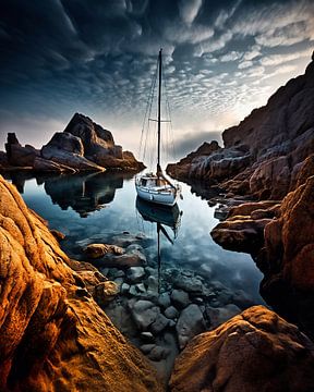 Boot in rustig water van fernlichtsicht
