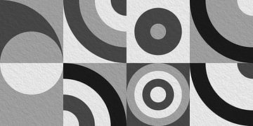 Modern minimalistisch geometrisch kunstwerk met cirkels en vierkanten 9 van Dina Dankers