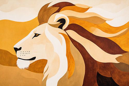 Leeuw in art deco-stijl