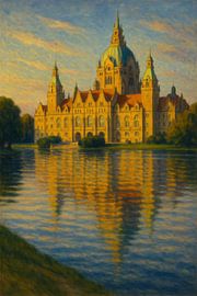 Hannover in Golden Light – Edward Hopper Inspired Reflection by Travel Shop