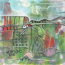 Saisonale Landschaft - Frühling von Ariadna de Raadt-Goldberg