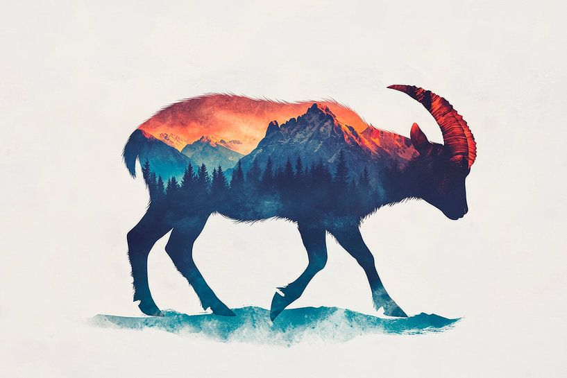 Mountain landscape in the animal by Poster Art Shop
