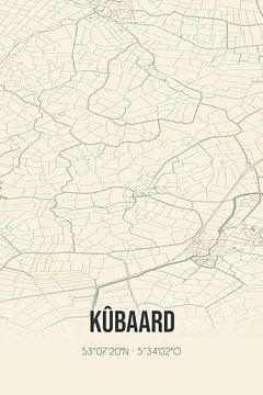 Vintage landkaart van Kûbaard (Fryslan) van Rezona