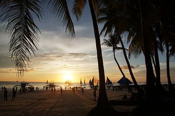 Coucher de soleil sur l'île de Boracay sur Michel Bergsma