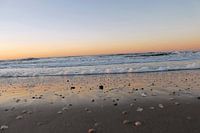 Sea and sand at sunset 