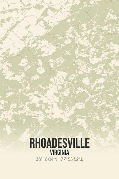 Vintage map of Rhoadesville (Virginia), USA. by Prints of Place