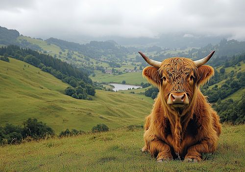 Schotse Hooglander Hoogland Koe