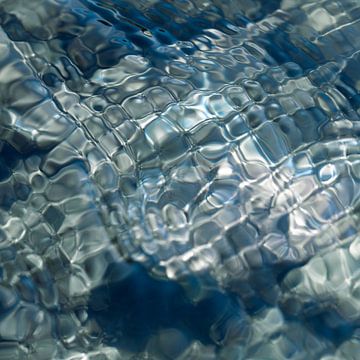Abstract clear water pattern in blue. by Christa Stroo photography
