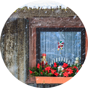 Christmas decorated window in winter time van Rico Ködder
