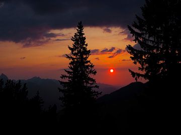 Coucher de soleil dans les Alpes du Lechtal