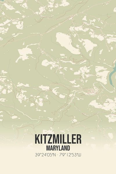 Vintage map of Kitzmiller (Maryland), USA. by Prints of Place